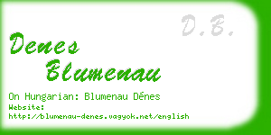 denes blumenau business card